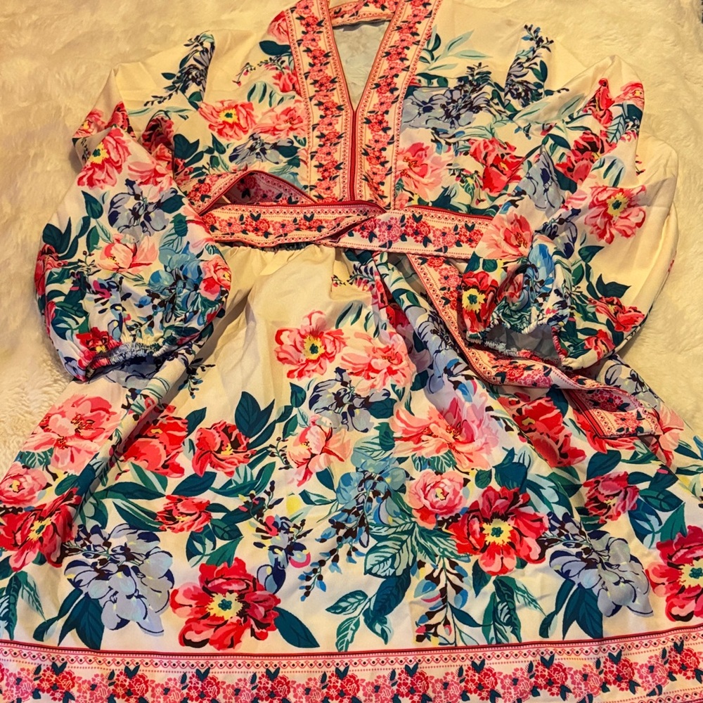 SundayUp Floral Dress with Tie